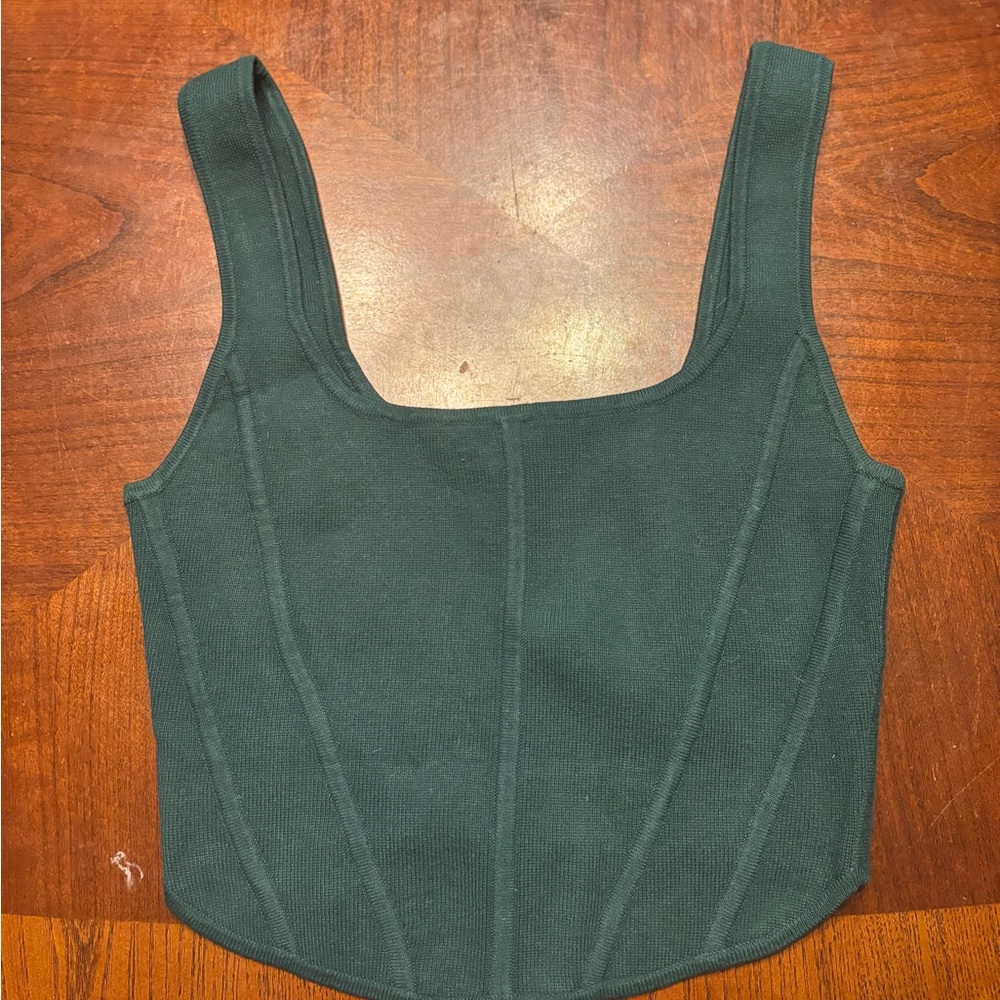Wilfred Green Sculpt Knit Bustier Tank Top